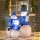 Schneemänner Schneemann Weihnachtsdekoration, LED-Lichter, 1,8 m, inkl. Gebläse, selbstaufblasend