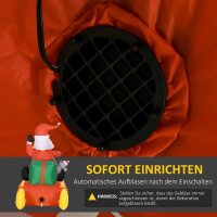Aufblasbare Weihnachtsdeko, Weihnachtsmann mit Schlitten und Rentier, mit LED-Lichtern, für den Garten
