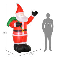 Weihnachtsmann, 2,40 m groß, mit LED-Beleuchtung,...
