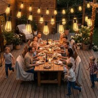 50 LED Vorhanglichter, 18 m verbindbare Lichterkette, IP44 spritzwassergeschützt, Innen- und Außendekoration
