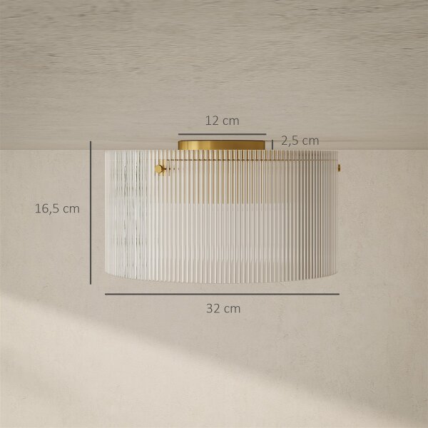 Deckenlampe mit Acryllampenschirm, Metall, Halogen- und LED-kompatibel