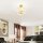 Deckenlampe, Kronleuchter-Design, Kristallschirm, 3 Glühbirnen, Metall, Goldfarben