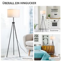 Stehlampe mit Lampenschirm aus Polyester und Baumwolle,...