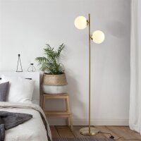 Stehlampe Wohnzimmer mit 2-teiliger Glas-Lampenschirm,...