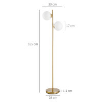 Stehlampe Wohnzimmer mit 2-teiliger Glas-Lampenschirm,...