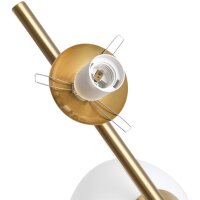 Stehlampe Wohnzimmer mit 2-teiliger Glas-Lampenschirm, Stehleuchte Standleuchte mit 2 E27 Fassung für Wohnzimmer Schlafzimmer, exkl. Glühbirne