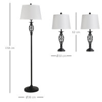 3er-Lampenset 2 Tischlampe(ø38 x 158H cm) + 1...