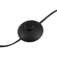 3er-Lampenset 2 Tischlampe(ø38 x 158H cm) + 1 Stehlampe(ø30 x 62H cm) Vintage Standlampe mit Fußschalter Leselampe für Wohnzimmer, Schlafzimmer Metall, Schwarz+Weiß
