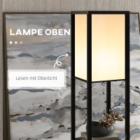 Stehlampe mit Regalen, Stehleuchte, Holz, 26 x 26 x 160 cm, für Wohn-/Schlafzimmer (Ohne Glühbirne)