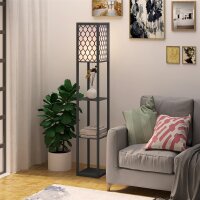 Stehlampe Wohnzimmer mit Regal, Stehleuchte Standleuchte...