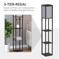 Stehlampe Wohnzimmer mit Regal, Stehleuchte Standleuchte mit E27 Fassung für Wohnzimmer Schlafzimmer, exkl. Glühbirne