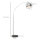Bogenleuchte, Stehlampe, höhenverstellbar, Fußschalter, Sockel in Marmoroptik, 170-180cm, Silber/Schwarz