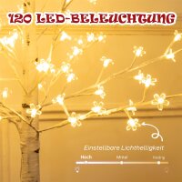 Kunstbaum, Kunst Kirschblütenbaum, mit 120 LEDs, 3...
