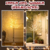 Kunstbaum, Kunst Kirschblütenbaum, mit 120 LEDs, 3 Helligkeitsstufen, warmweiß, realistische Rinde, 21 x 21 x 150 cm