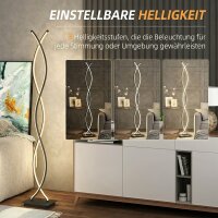 Stehlampe dimmbar moderne Doppelspirale Stehleuchte LED-Lichtquelle Schwarz