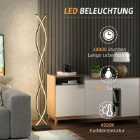 Stehlampe dimmbar moderne Doppelspirale Stehleuchte LED-Lichtquelle Schwarz