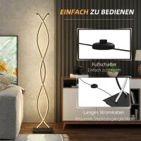 Stehlampe dimmbar moderne Doppelspirale Stehleuchte LED-Lichtquelle Schwarz