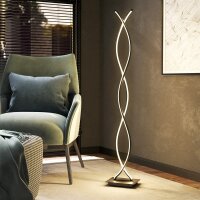 Stehlampe dimmbar moderne Doppelspirale Stehleuchte LED-Lichtquelle Schwarz