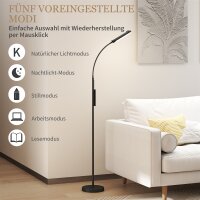 LED-Stehlampe, 5 Modi, Speicherfunktion, verstellbare...