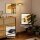 LED Stehlampe Wohnzimmer, Stehleuchte mit 3000 K warmem Licht, Fußschalter, 25 x 25 x 134 cm, Messing