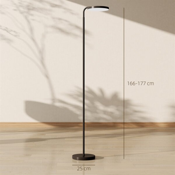LED-Stehlampe mit magnetischer Fernbedienung, flexibel verstellbar, drehbar, Metall, Schwarz
