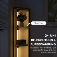 LED Stehlampe mit Glasregal Stehleuchte mit 3...