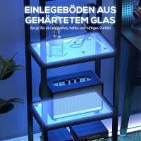 RGB Stehlampe mit Glasregalen, 4-Ebenen-LED-Stehleuchte...