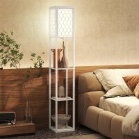 Stehlampe mit Regal, 3 Fächer, kompakte Maße,...