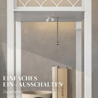 Stehlampe mit Regal, 3 Fächer, kompakte Maße, MDF, Weiß