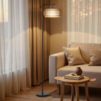 LED Stehlampe mit Doppelschirm, dimmbare Stehleuchte mit...