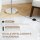 Stehlampe mit Fernbedienung, höhenverstellbar, Stoffschirm, Metallständer, anpassbare Helligkeit, Fußschalter, Beige