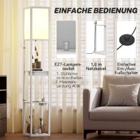 Stehlampe mit 3-stufigem Regal, Fußschalter,...