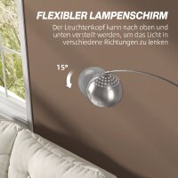 Stehlampe, Bogen-Design mit Marmorsockel, 167 cm, Silber