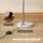 Stehlampe, Bogen-Design mit Marmorsockel, 167 cm, Silber