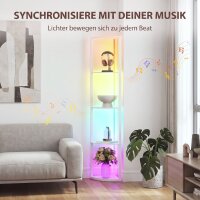 LED Stehlampe 5-stufige dimmbar Stehleuchte mit Regal,  RGB Farbwechsel, Fernbedienung