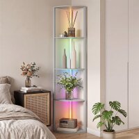 LED Stehlampe 5-stufige dimmbar Stehleuchte mit Regal,...