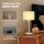 Tischlampe im Retro-Stil, Nachttischlampe, Kunststoff-Schirm, Knopfschalter, Weiß
