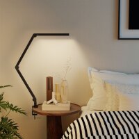Schreibtischlampe, anpassbare Helligkeit und Farbe, Metallklemme, 96 LEDs, Schwarz