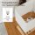 Nachttischlampe, USB-Anschlüsse, Holz, Stoff, Wippschalter, Ablagefächer, Weiß