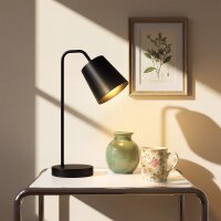 Tischlampen-Set, 2 Stück, Moderne Lampen mit USB-A- und USB-C-Anschluss für Schlafzimmer, Wohnzimmer & Büro, Schwarz