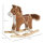 Kinder Schaukelpferd Baby Schaukeltier Pferd mit Tiergeräusche Spielzeug Haltegriffe für 36-72 Monate Plüsch Braun 65 x 32,5 x 61 cm
