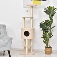 Kratzbaum 148 cm hoch Katzenbaum mit Höhle, 4...