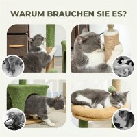 Kratzbaum 98 cm hoch Katzenbaum mit Höhle, Katzenbett Blätter-Design, Jutestämme, 2 Spielbälle für Katzen unter 5 kg
