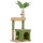 Kratzbaum 98 cm hoch Katzenbaum mit Höhle, Katzenbett Blätter-Design, Jutestämme, 2 Spielbälle für Katzen unter 5 kg