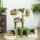 Kratzbaum 98 cm hoch Katzenbaum mit Höhle, Katzenbett Blätter-Design, Jutestämme, 2 Spielbälle für Katzen unter 5 kg