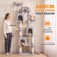 Kratzbaum Große, 200 cm hoch Katzenbaum mit 2...