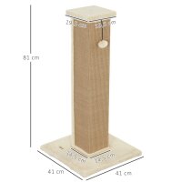 Kratzbaum Katzenbaum, inkl. Spielball, Plüsch, Jute, 41 cm x 41 cm x 81 cm, Beige