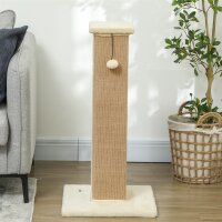 Kratzbaum Katzenbaum, inkl. Spielball, Plüsch, Jute, 41 cm x 41 cm x 81 cm, Beige