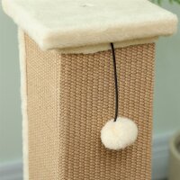 Kratzbaum Katzenbaum, inkl. Spielball, Plüsch, Jute, 41 cm x 41 cm x 81 cm, Beige