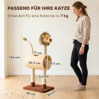 Kratzbaum 104 cm Katzenbaum mit Löwen-Design...